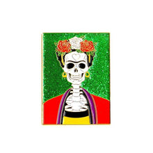 Load image into Gallery viewer, Frida Muerte (Green) Pin