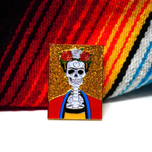 Load image into Gallery viewer, Frida Muerte (Yellow) Pin