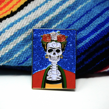 Load image into Gallery viewer, Frida Muerte (Blue) Pin