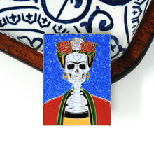 Load image into Gallery viewer, Frida Muerte (Blue) Pin