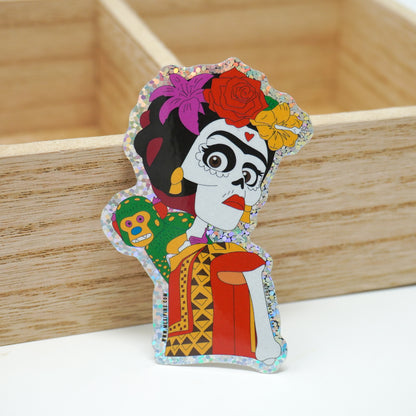 Frida con Changuito 3" Sticker