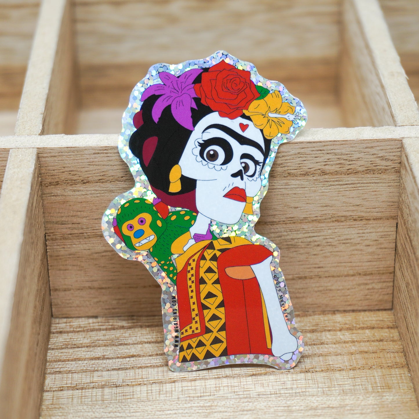 Frida con Changuito 3" Sticker