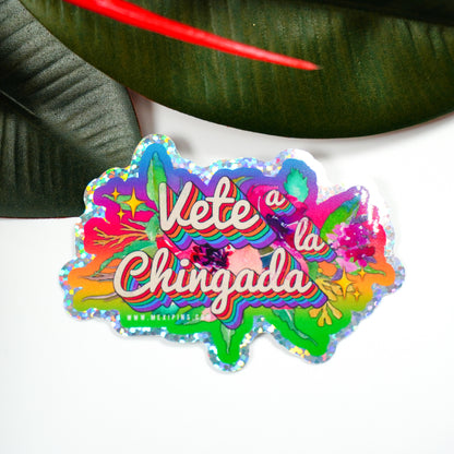 Vete a la Chingada (Floral) 3" Sticker