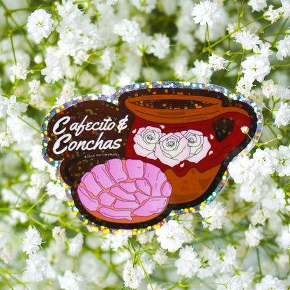 Cafecito & Conchas 3" Sticker