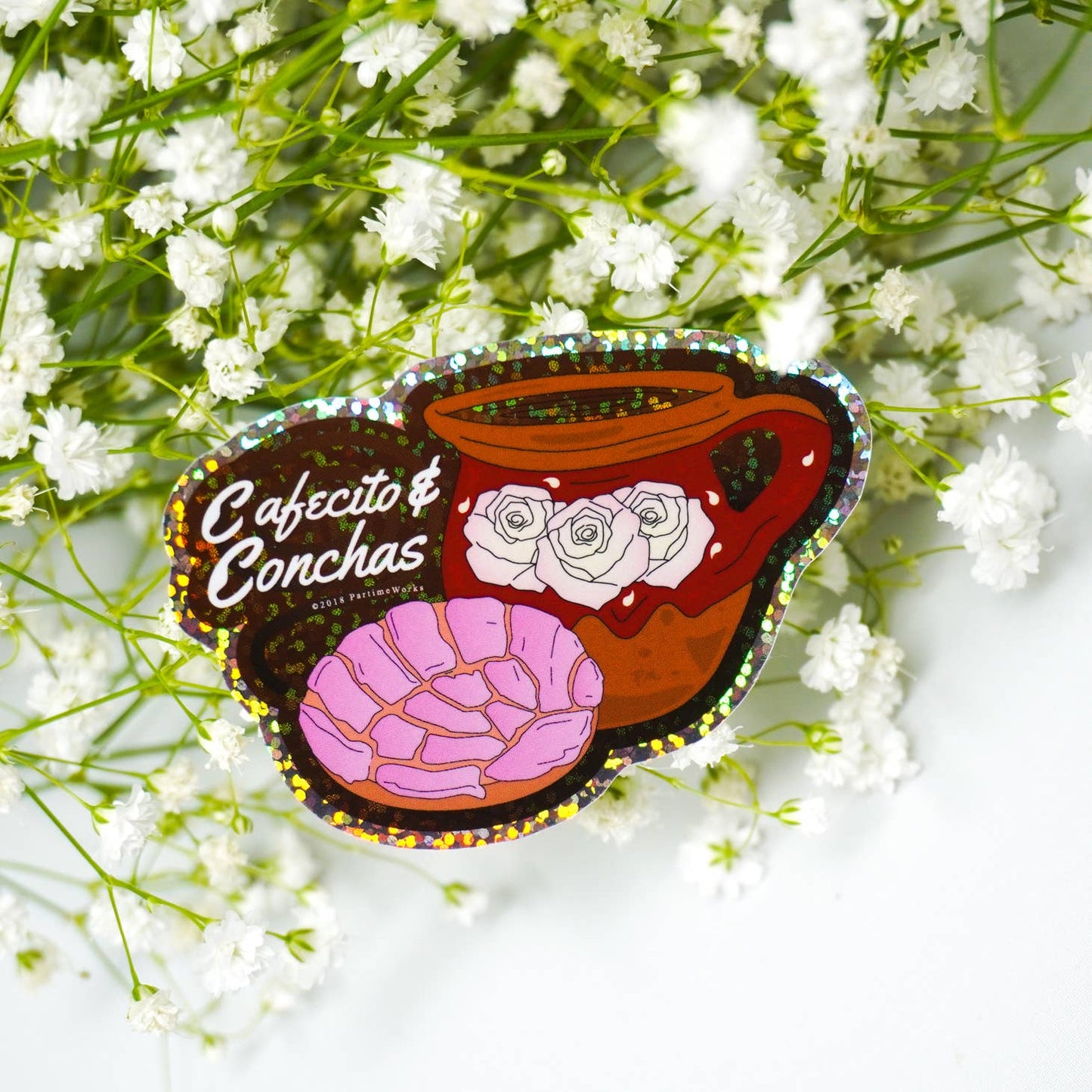 Cafecito & Conchas 3" Sticker