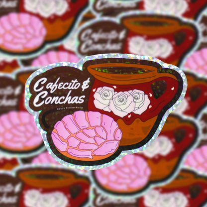 Cafecito & Conchas 3" Sticker