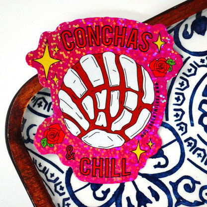 Conchas and Chill 3"  Sticker