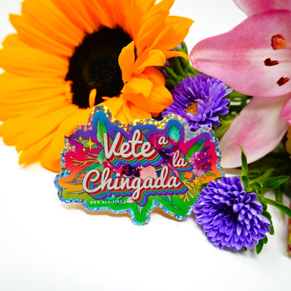 Vete a la Chingada (Floral) 3" Sticker