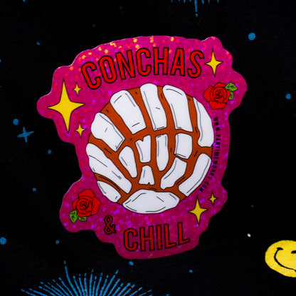 Conchas and Chill 3"  Sticker