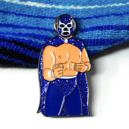 Blue Demon Luchador Pin