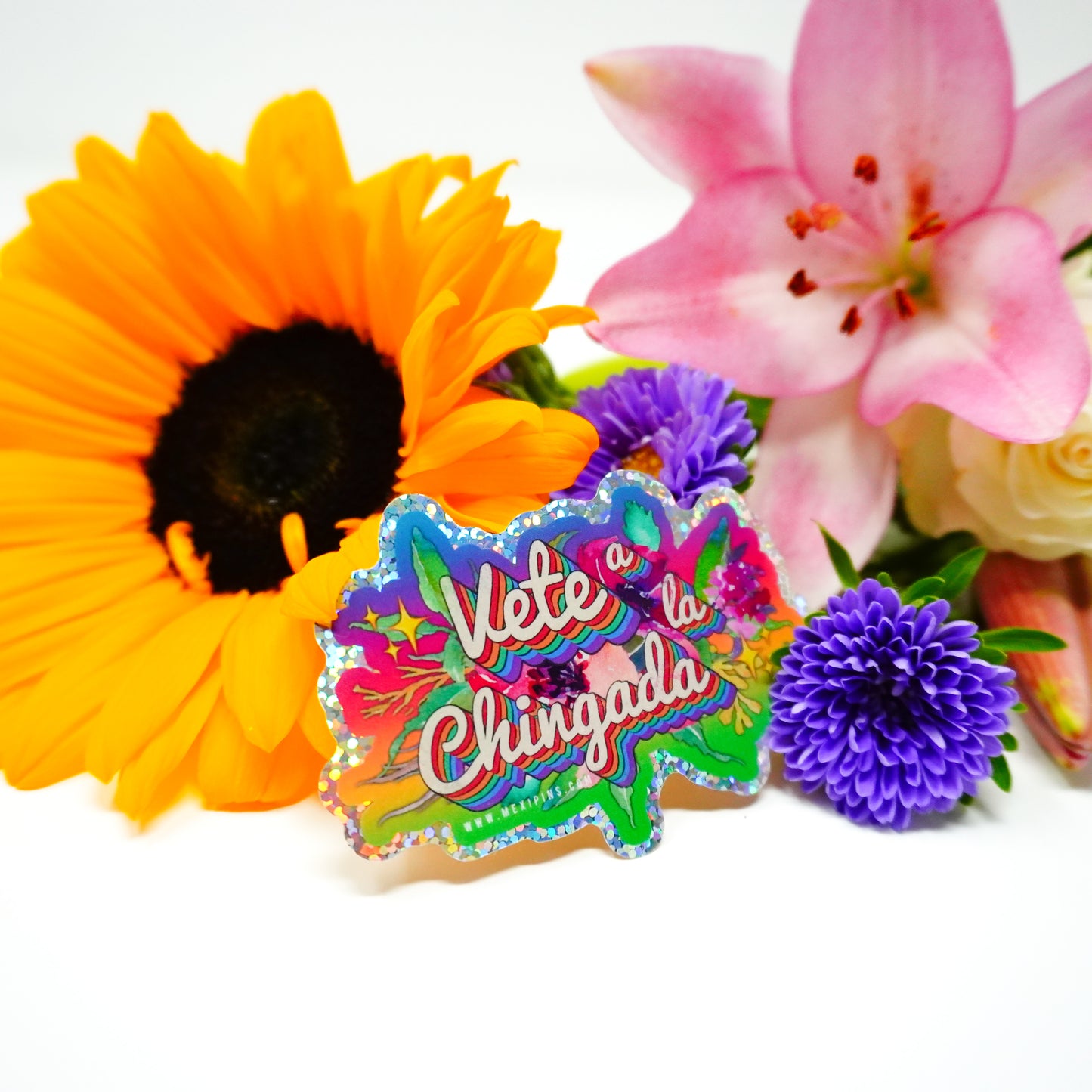 Vete a la Chingada (Floral) 3" Sticker